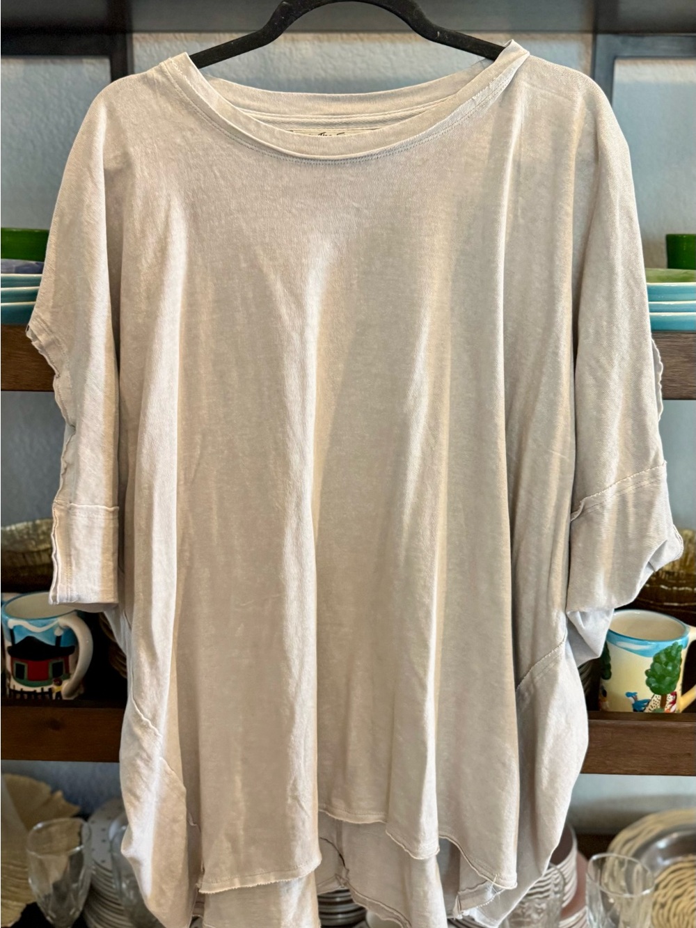 We The Free Shasta Oversized Muscle Tee in Light Beige